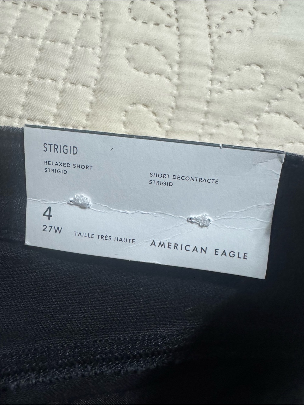 American Eagle Black Distressed Relaxed Denim Shorts - Picture 3 of 4